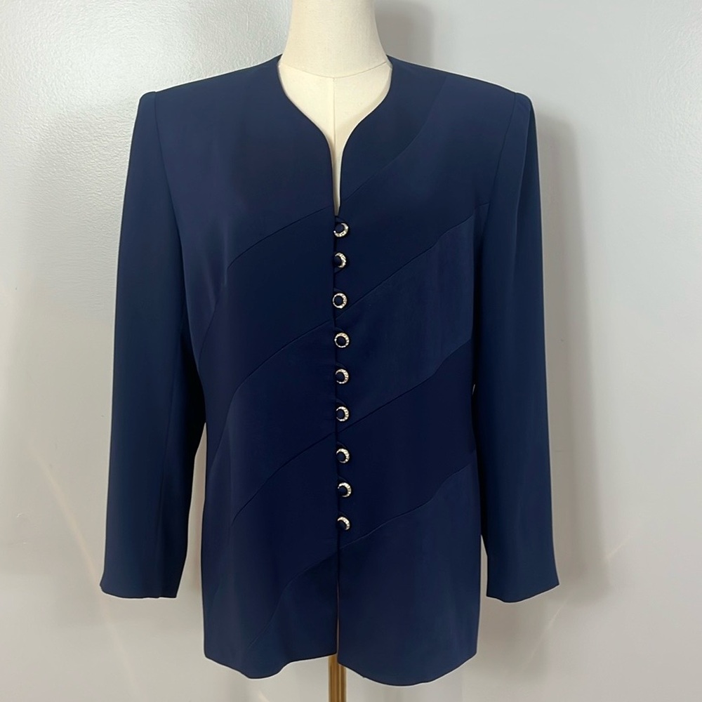 Frascara Vintage Navy Blue Evening Blazer Jacket